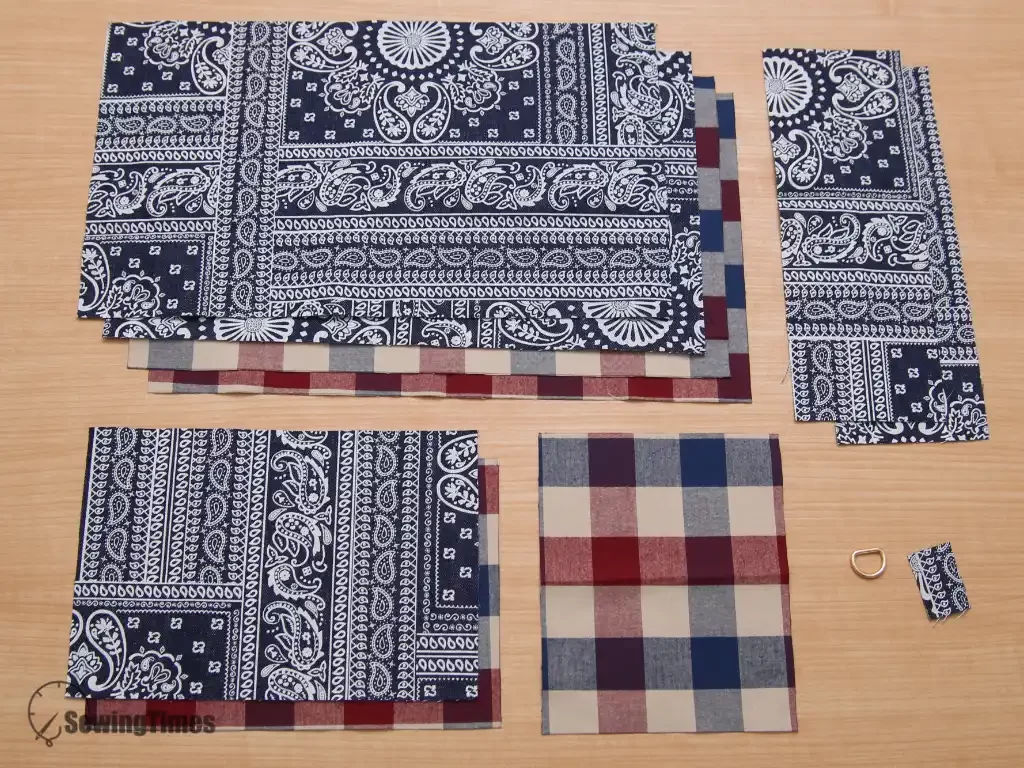 The process of stitching the fabric set, showcasing a beginner-friendly tote bag and zipper pouch sewing tutorial.